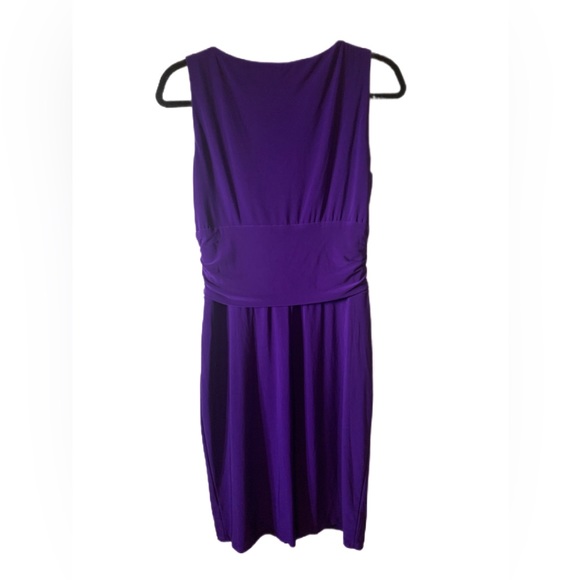 Ralph Lauren Chaps Classy Purple Dress W/Gathered Ruche Front Size L - Picture 2 of 6